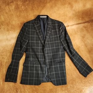 Zara Man Dark Plaid Blazer Sport Coat